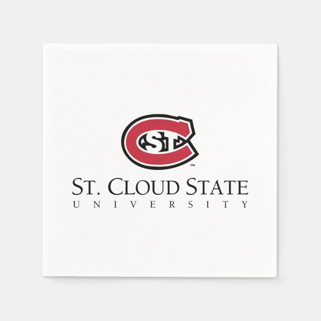 SCSU Athletic C-Logo | Classic Serif Text Napkins (Front)