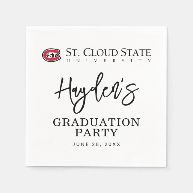 SCSU Athletic C-Logo | Classic Serif Text Napkins (Front)