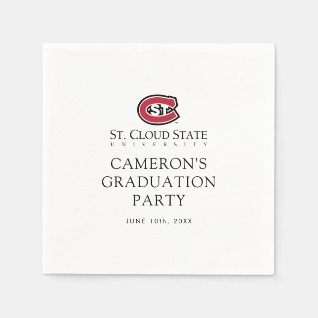 SCSU Athletic C-Logo | Classic Serif Text Napkins (Front)