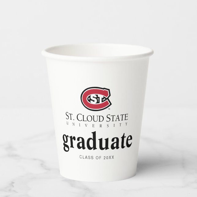 SCSU Athletic C-Logo | Classic Serif Text Paper Cups (Front)