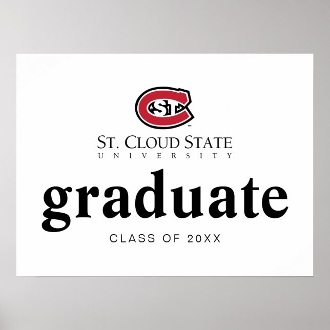 SCSU Athletic C-Logo | Classic Serif Text Poster (Front)