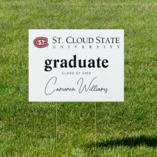 SCSU Athletic C-Logo Classic Serif Text Sign