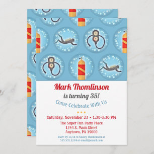 Scuba Birthday Invitation Diving Dive Flag