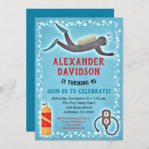 Scuba Birthday Invitation Scuba Diver
