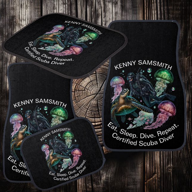 Scuba Bliss: Dive into Adventure! Car Floor Mat (Creator Uploaded)