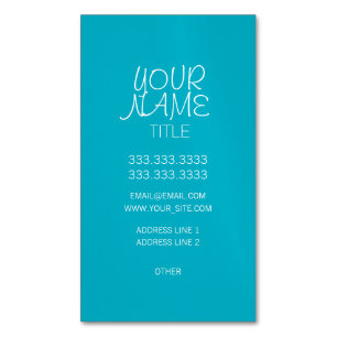 Scuba Blue Freehand Simple Magnetic Business Card