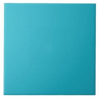 Scuba Blue Teal Trend Color Background Ceramic Tile by SilverSpiral at Zazzle