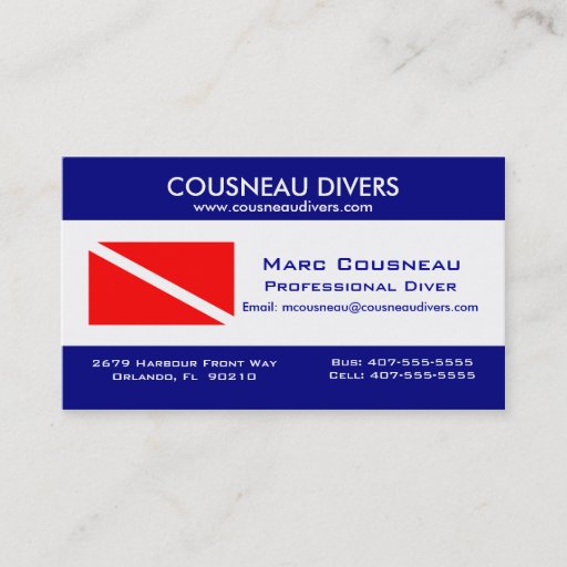 Customizable Scuba Business - Personal Card 1 Business Card