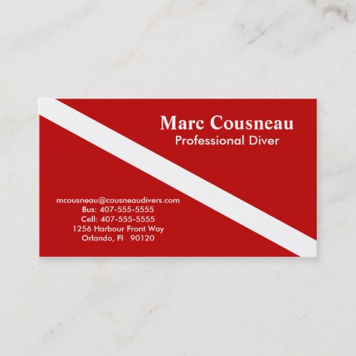 Scuba Business _ Personal Card _ Dark Red
