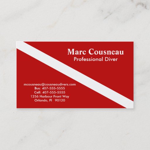Customizable Scuba Business - Personal Card - Dark Red Business Card Templates