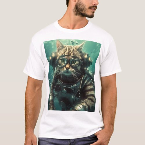 Scuba CAT FUN TEE T_Shirt 
