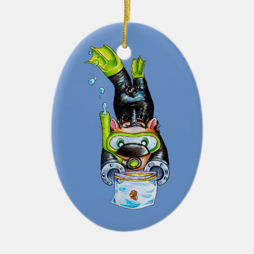 Scuba Ceramic Ornament