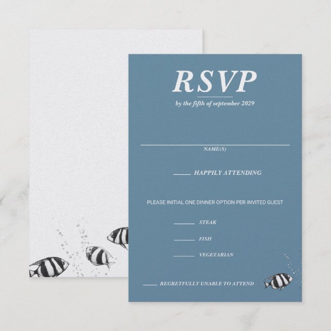 Scuba Couple Food Choices RSVP Card (Front/Back)