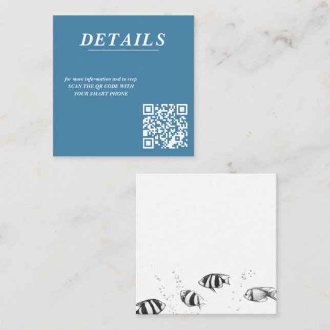 Scuba Couple QR Code Enclosure Card (Front/Back)