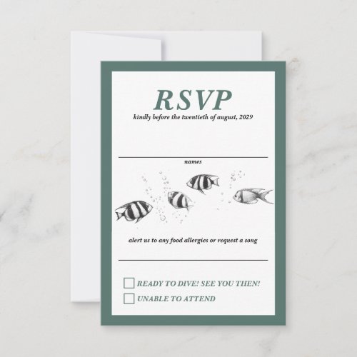 Scuba Couple Wedding RSVP Card
