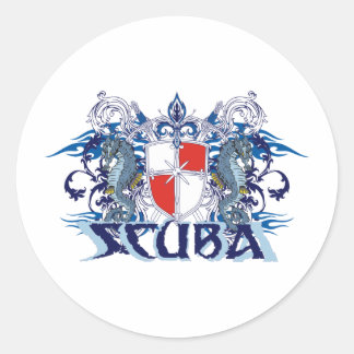 SCUBA CREST CLASSIC ROUND STICKER