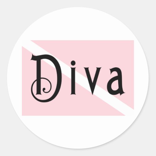 SCUBA Diva Classic Round Sticker