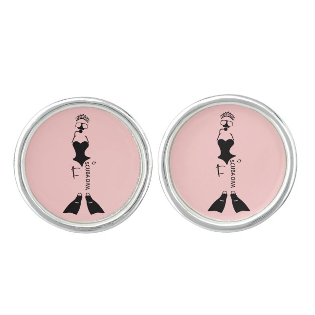 Scuba Diva Diver Cufflinks (Front)
