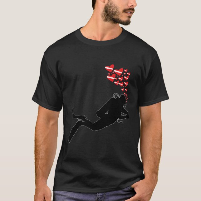 Scuba Dive Accessories He Bubble Dive Flag Scuba D T-Shirt (Front)
