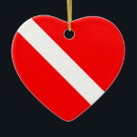Scuba Dive Flag Ornament<br><div class="desc">Not just for Christmas,  our Scuba Diving and inspirational ornaments make great gifts for all your scuba diving family and friends. Put your own special greeting on the back,  or change a greeting on the front. Just click he customize button when ordering.</div>