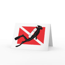SCUBA Dive Flag With Male SCUBA Diver Card SCUBA Dive Flag With Male SCUBA Diver Card
