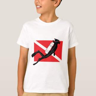SCUBA Dive Flag With Male SCUBA Diver Kids T-Shirt