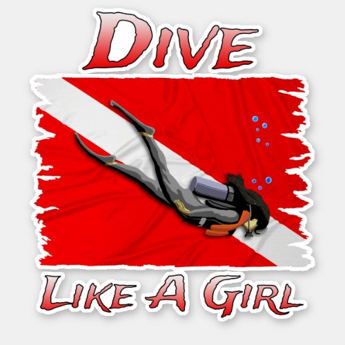 SCUBA Dive Like A Girl Sticker