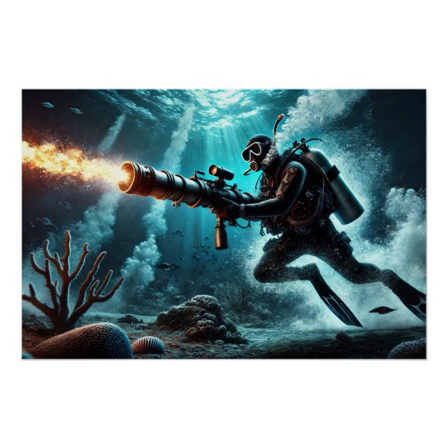 Scuba Dive Missile Poster (Front)