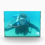 Scuba Diver Acrylic Award<br><div class="desc">Scuba diver giving the OK sign.</div>