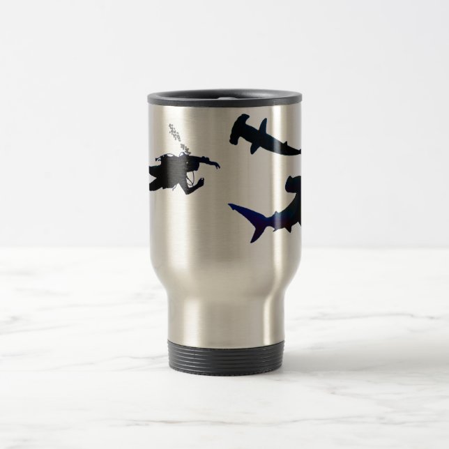 SCUBA diver and sharks mug (Center)