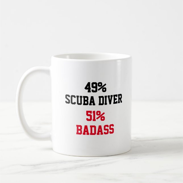 Scuba Diver Badass Coffee Mug (Left)