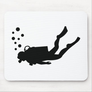 Scuba diver bubbles mouse pad