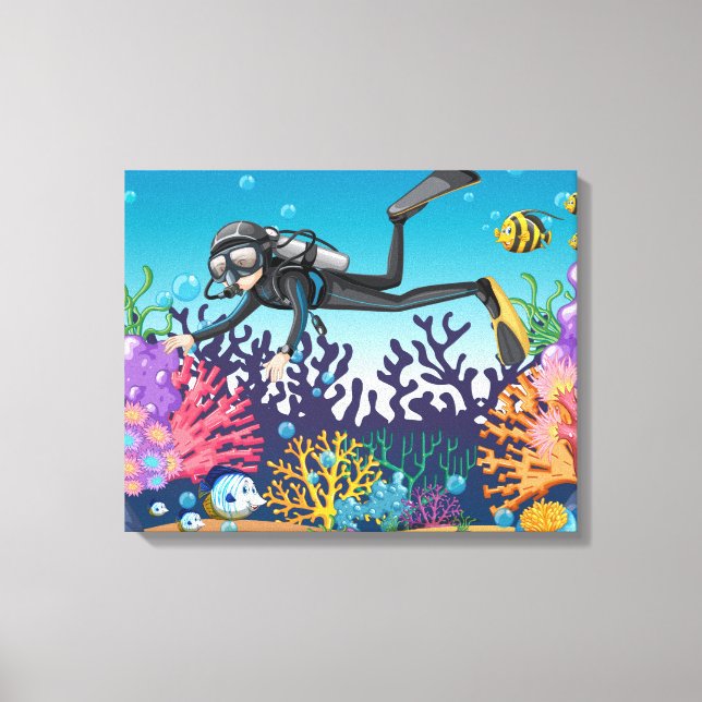 Scuba Diver canvas prints (Front)