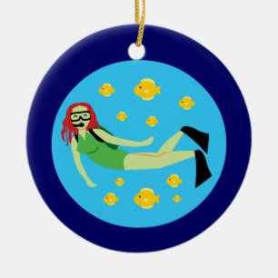 Scuba Diver Ceramic Ornament