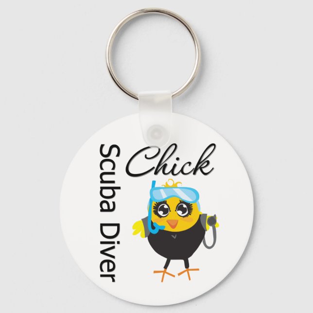 Scuba Diver Chick Keychain (Front)