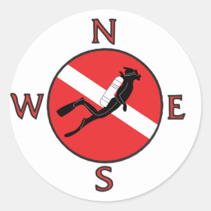 SCUBA Diver Classic Round Sticker