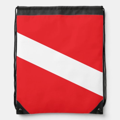 Scuba Diver Dive Flag Drawstring Bag