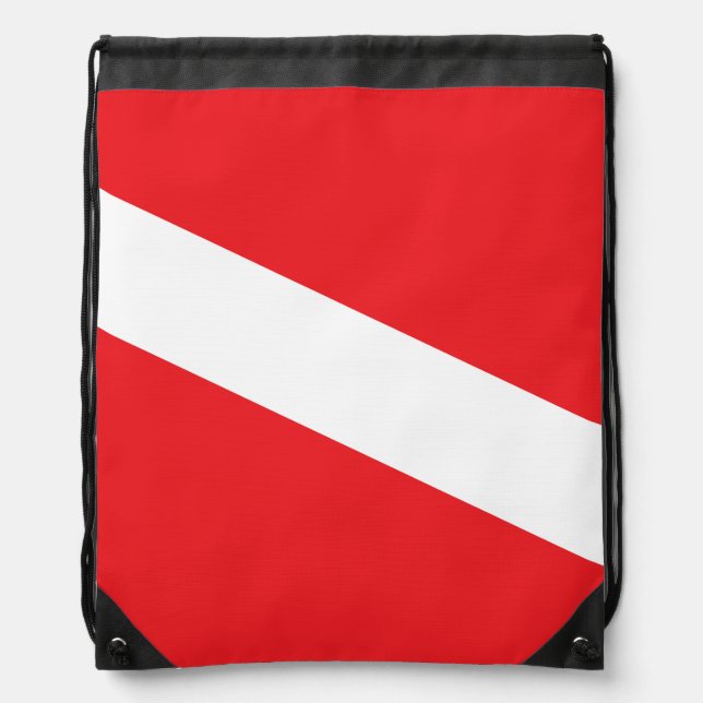 Scuba Diver Dive Flag Drawstring Bag (Front)