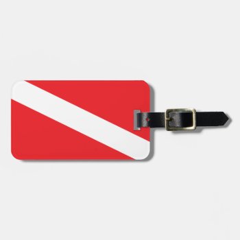 Scuba Diver Dive Flag Luggage Tag by RelevantTees at Zazzle