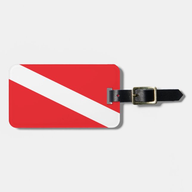 Scuba Diver Dive Flag Luggage Tag (Front Horizontal)
