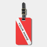 SCUBA DIVER. DIVERS FLAG PERSONAL LUGGAGE TAG