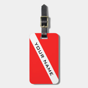 SCUBA DIVER. DIVERS FLAG SIGN.PERSONAL LUGGAGE TAG