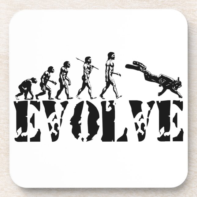 Scuba Diver Diving Evolution Sports Art Drink Coaster (Front)