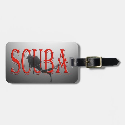 SCUBA DIVER DIVING IN DEEP WATERS SCUBA LUGGAGE TAG