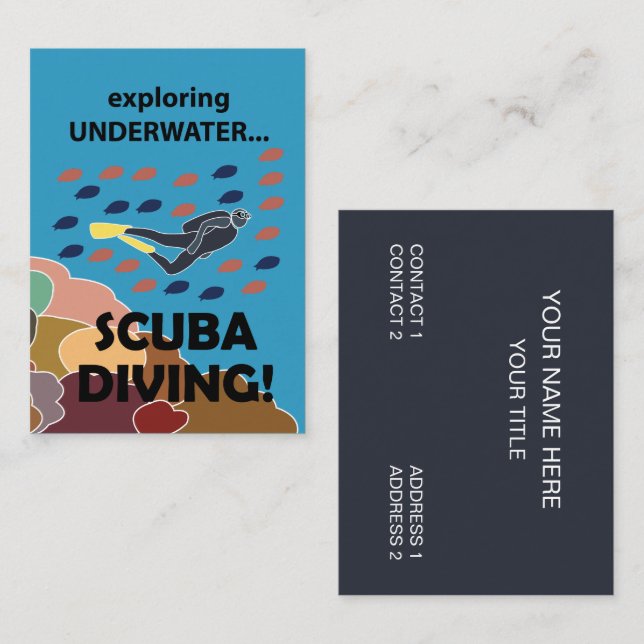 Scuba Diver Diving Instructor Business Card (Front/Back)