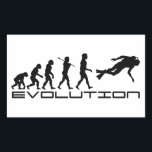 Scuba Diver Diving Water Sport Evolution Art Rectangular Sticker<br><div class="desc">Scuba Diver Diving Water Sport Evolution Art Darwin's Theory ...  Evolution of Man Sports,  Hobbies and Jobs. A pictorial history of early caveman as he evolved from ape to a weekend warrior. Hunting and gathering now consists of sports activities and pursuit of favorite hobbies.</div>