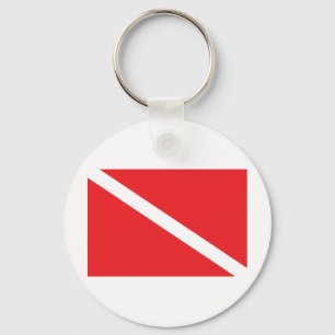 SCUBA Diver Down Flag Keychain