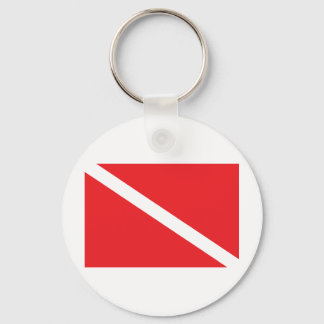 SCUBA Diver Down Flag Keychain