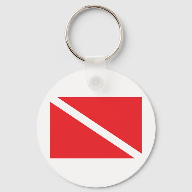 SCUBA Diver Down Flag Keychain (Front)