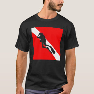 Scuba Diver Down Flag Red and White Underwater T-Shirt